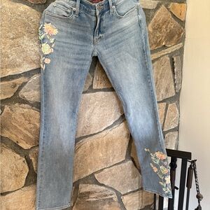 Lucky Brand - Straight Leg Jeans- Light Blue EMBROIDERY Women's